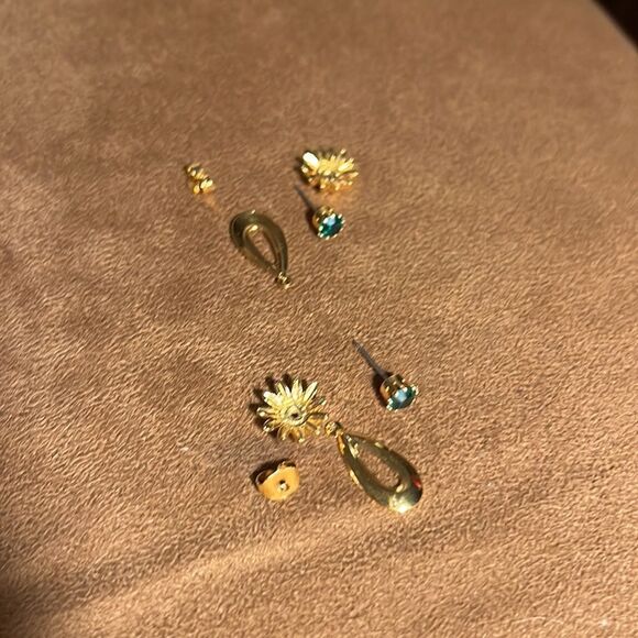 Vintage Avon May emerald birthstone pierced earrings. - Picture 4 of 8